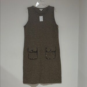 J. Jill Sleeveless Textured Tan Midi Dress